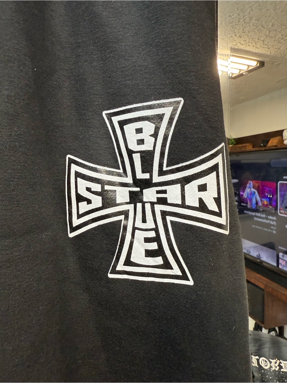 Black Wide-Leg Graphic Sweatpants oversized - Picture 5 of 6